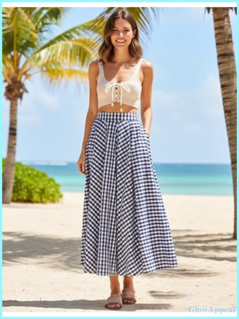 Vintage Style High Waist A-Line Pleated Maxi Skirt with Pockets - Picture 4 of 6